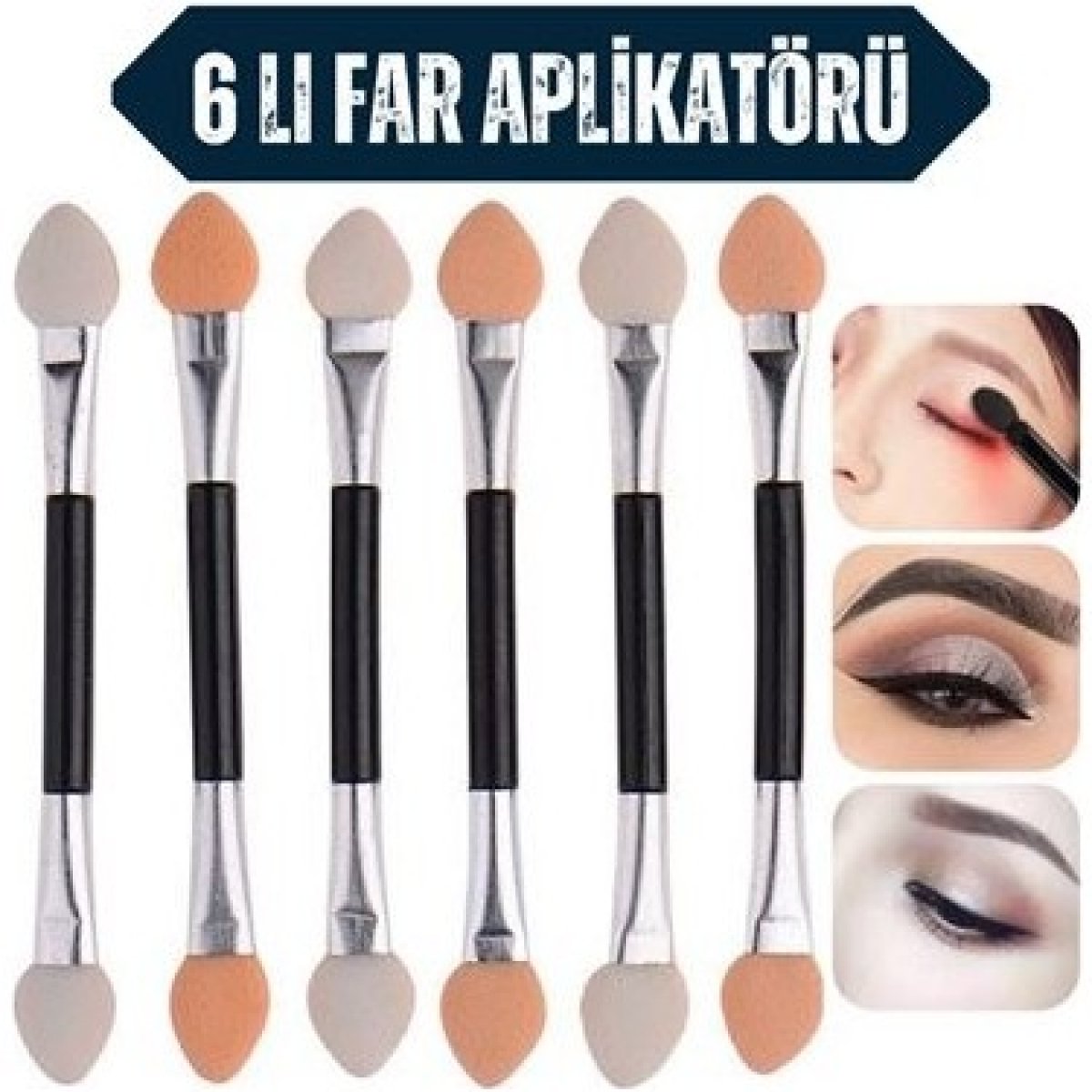 6 lı Far Aplikatör Göz Makyaj Çubukları