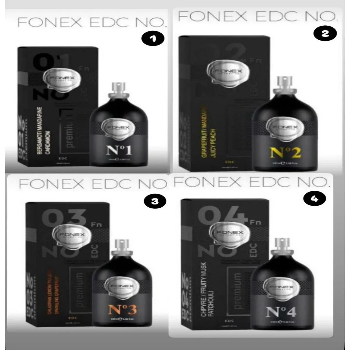 Fonex No 1-2-3-4 Erkek Parfüm EDP 100 ml