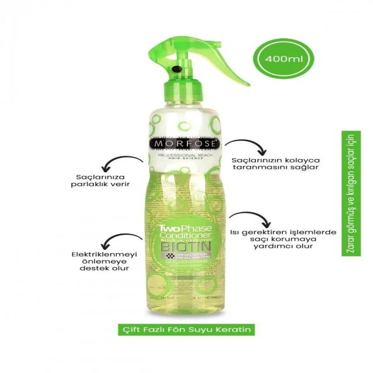 Morfose Çift Fazlı Fön Suyu Biotin 400 ml 