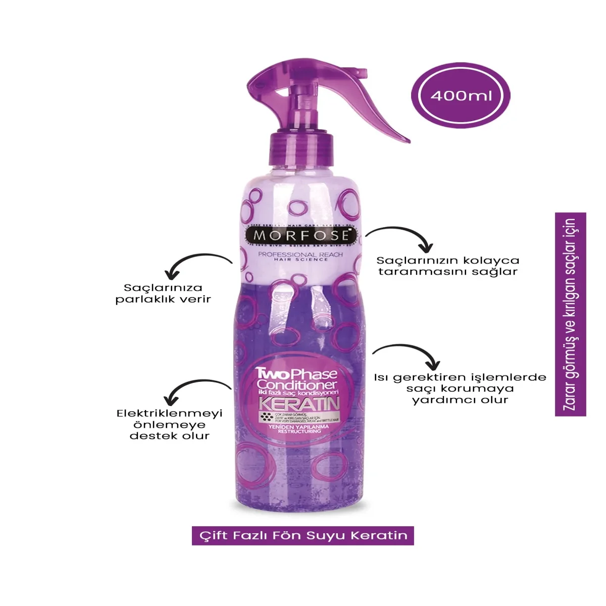 Morfose Fön Suyu Mor 400ml - Keratin 