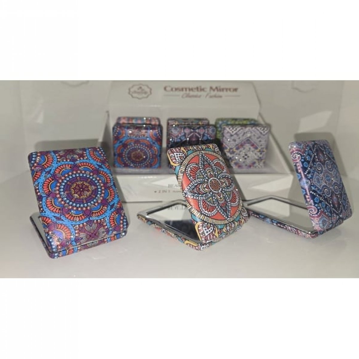 Motifli Cep Aynası Kare 