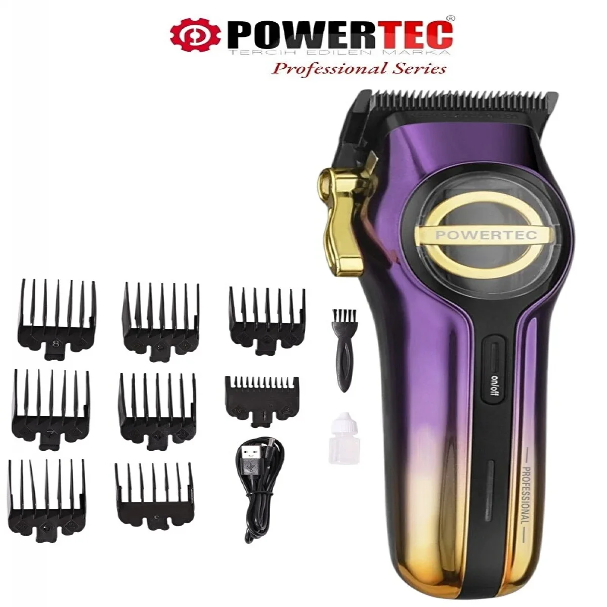 Powertec TR-7000 Profesyonel USB Type-C Şarj Girişli Saç Sakal Tıraş Makinesi